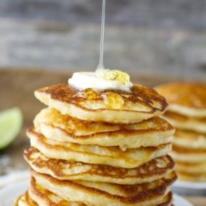 Pina Colada Pancakes! A fun tropical breakfast you will love! And totally gluten free!