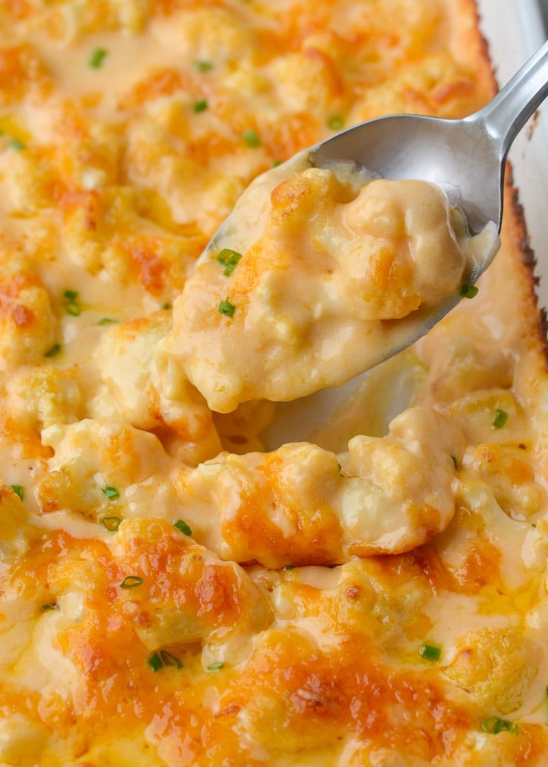 This ultra rich Cheesy Cauliflower Casserole is the perfect low carb, keto-friendly side dish!