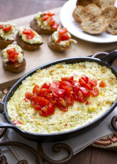 Cheesy Chicken Pesto Dip, this super easy cheesy dip will be a hit at your next party!