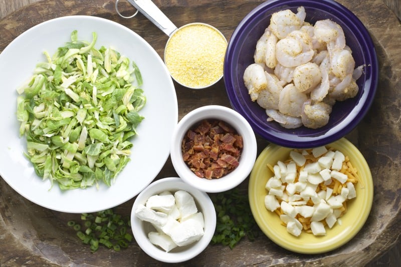 Gouda Grits with Shrimp and Crispy Sprouts, seriously the best grits ever! 