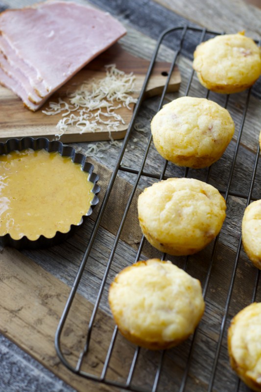 Ham & Swiss Puffs with Smokey Honey Mustard Maebells