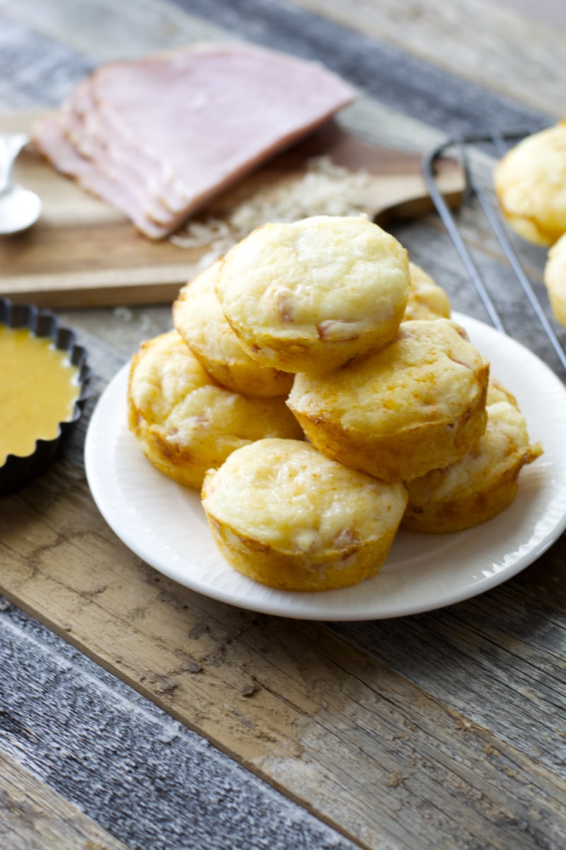 Ham & Swiss Puffs with Smokey Honey Mustard Maebells