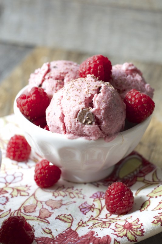 Raspberry Dark Chocolate Chunk Frozen Yogurt #MullerMoment #ad