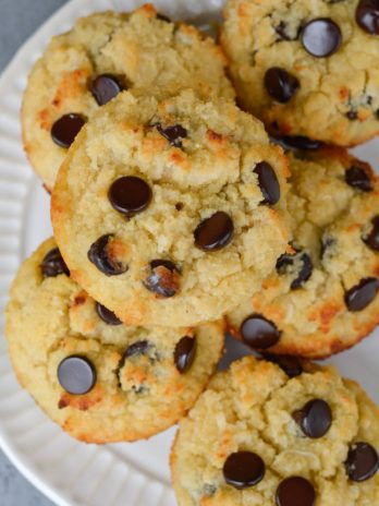 These are the Best Coconut Flour Muffins, they are soft, fluffy and perfectly buttery! These keto-friendly muffins are packed with chocolate chips and contain less than 5 net carbs each!