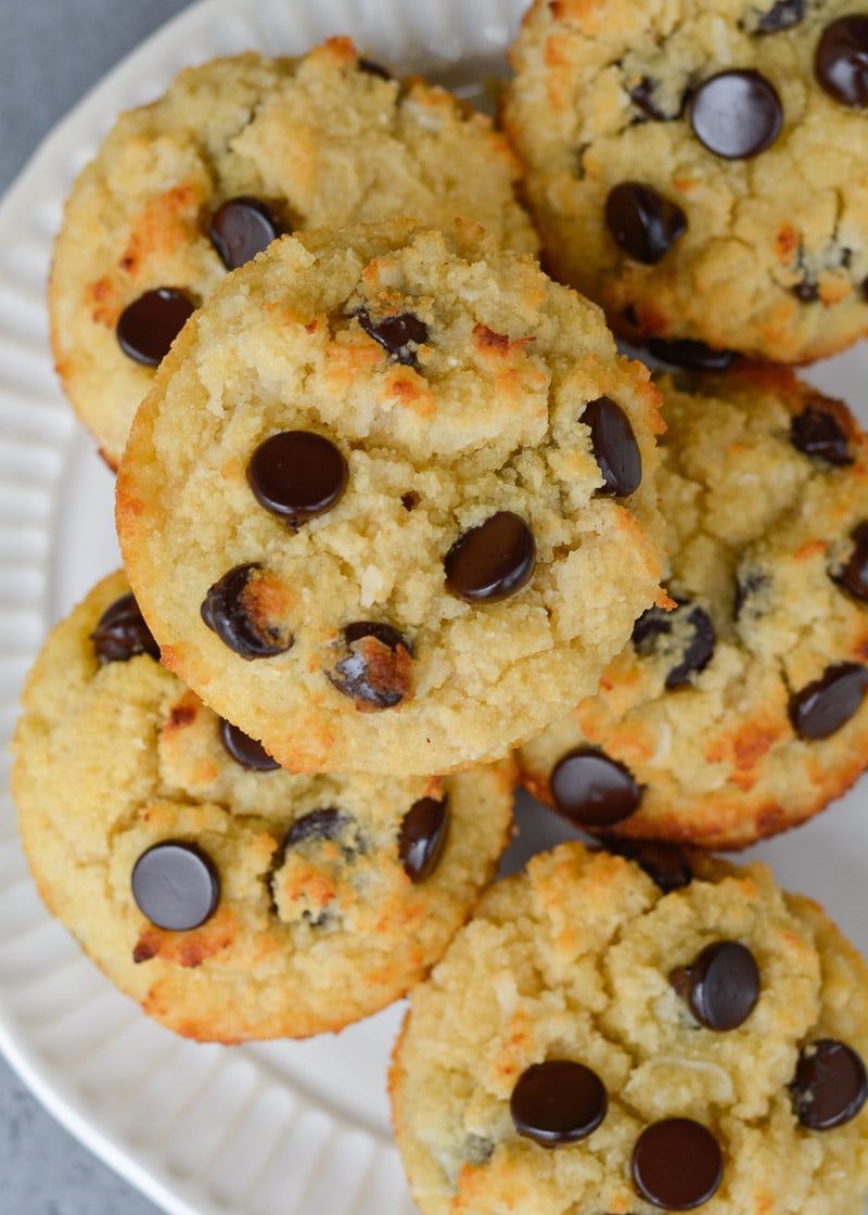 These are the Best Coconut Flour Muffins, they are soft, fluffy and perfectly buttery! These keto-friendly muffins are packed with chocolate chips and contain less than 5 net carbs each!