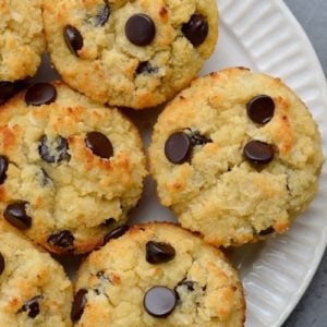 These are the Best Coconut Flour Muffins, they are soft, fluffy and perfectly buttery! These keto-friendly muffins are packed with chocolate chips and contain less than 5 net carbs each!