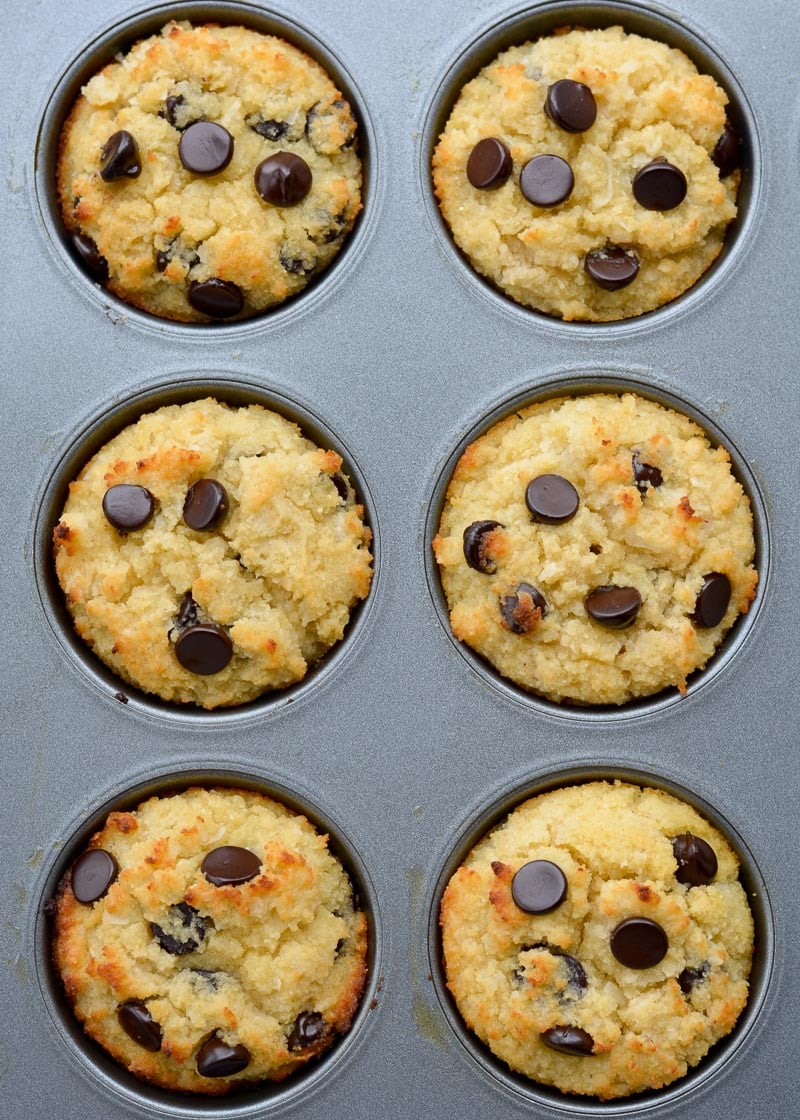 These are the Best Coconut Flour Muffins, they are soft, fluffy and perfectly buttery! These keto-friendly muffins are packed with chocolate chips and contain less than 5 net carbs each!
