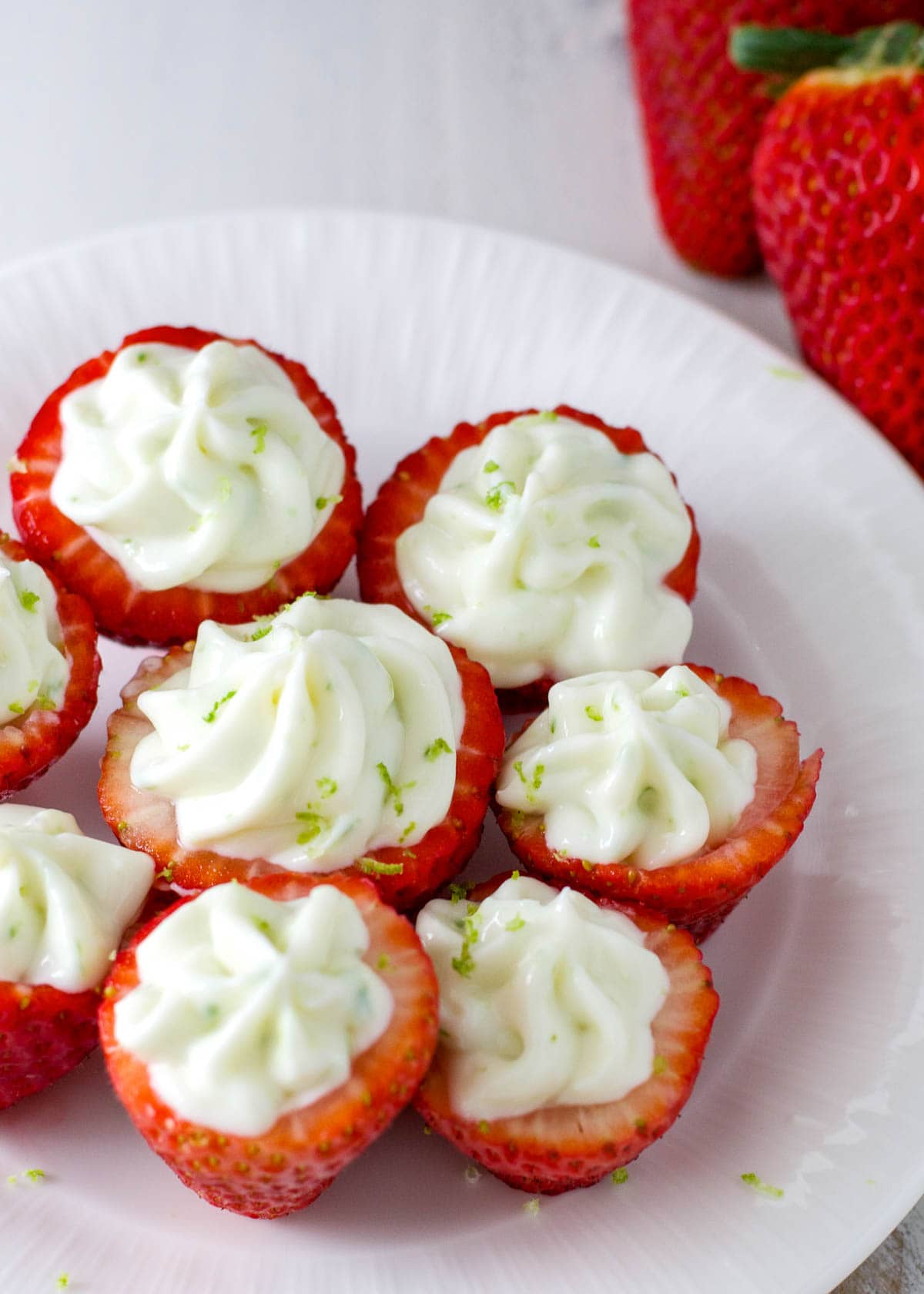 stuffed strawberries on plate