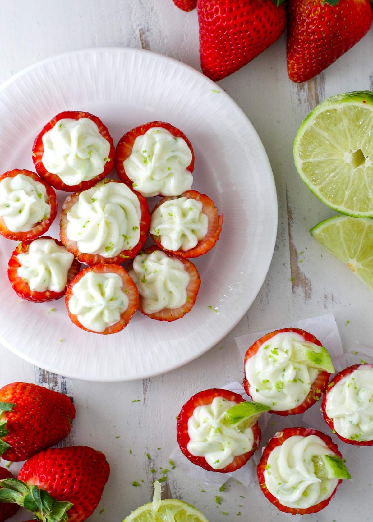 stuffed strawberries with lime