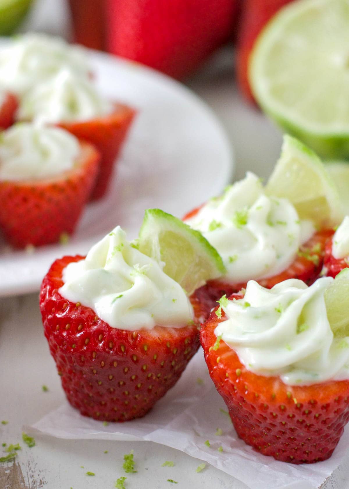 stuffed strawberries with lime