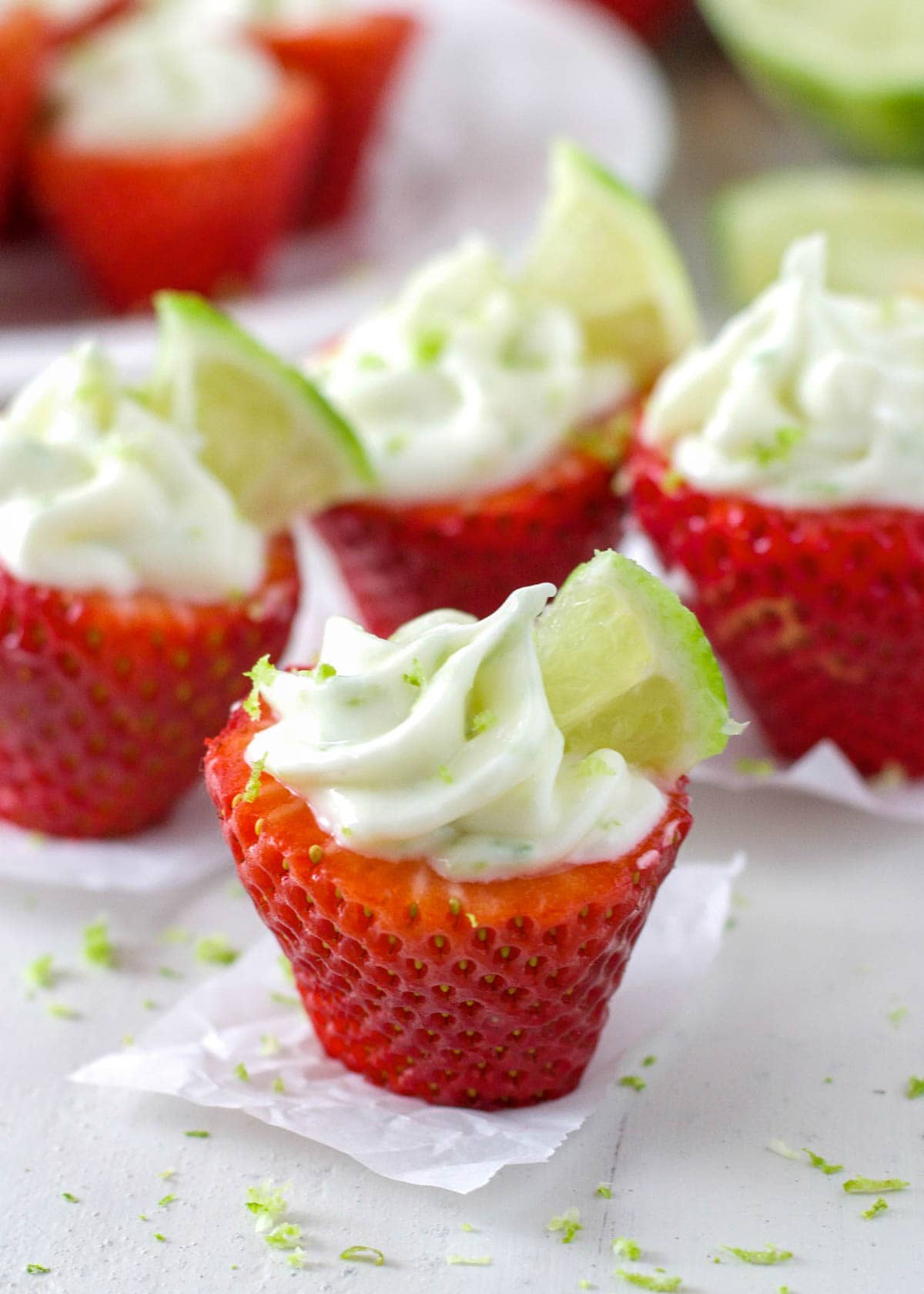 stuffed strawberries with lime