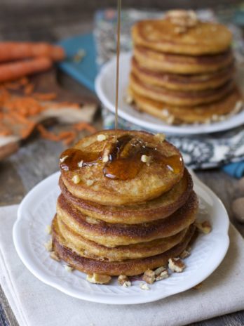 Who said pancakes are unhealthy?! Carrot Spice Pancakes, perfectly light and fluffy pancakes packed with carrots, ginger, and cinnamon!