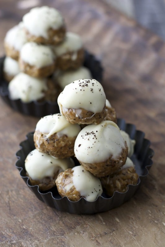 Almond Butter Espresso Balls, the most unbelievably addicting snack ever! Healthy, easy, and delicious! {gluten free}