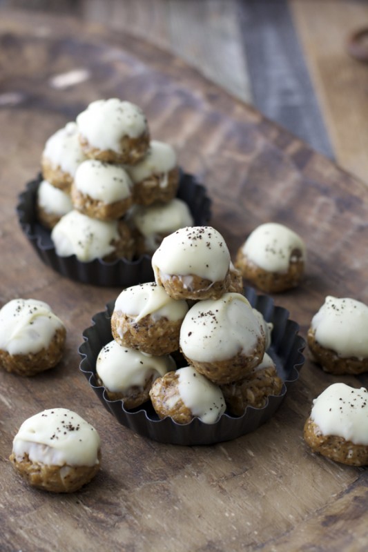 Almond Butter Espresso Balls, the most unbelievably addicting snack ever! Healthy, easy, and delicious! {gluten free}