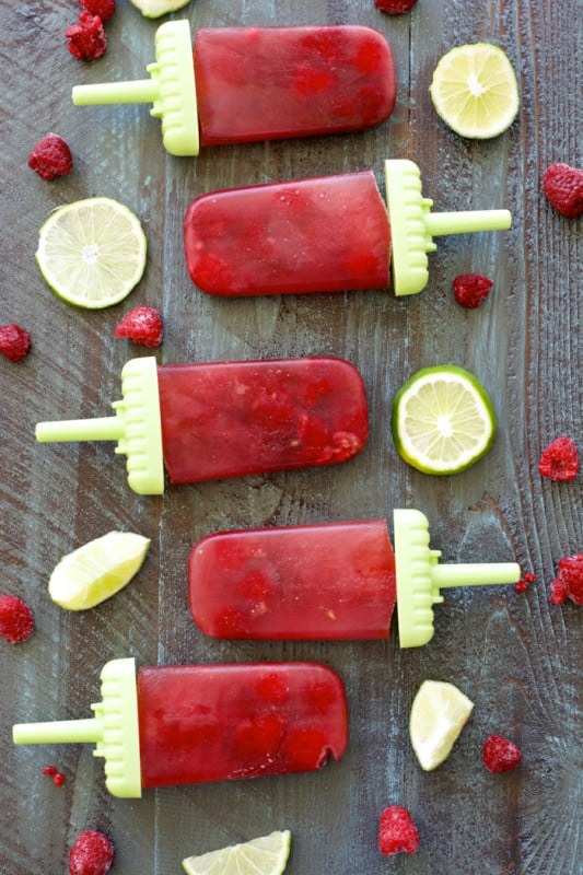 Raspberry Green Tea Popsicles! #AmericasTea #ad