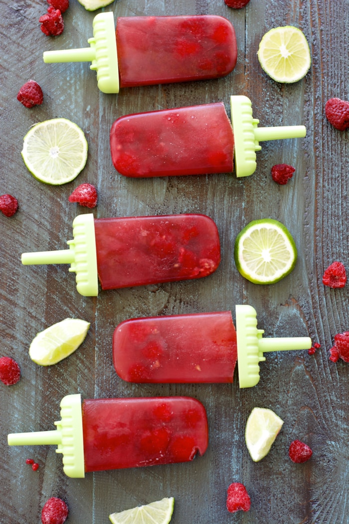 Raspberry Green Tea Popsicles! #AmericasTea #ad