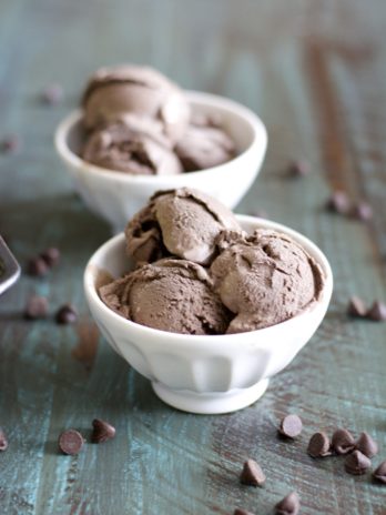 Dark Chocolate Peppermint Ice Cream No ice cream maker needed!! Just a blender and a freezer! Perfect for a simple dessert!