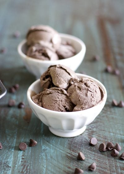 Dark Chocolate Peppermint Ice Cream No ice cream maker needed!! Just a blender and a freezer! Perfect for a simple dessert!