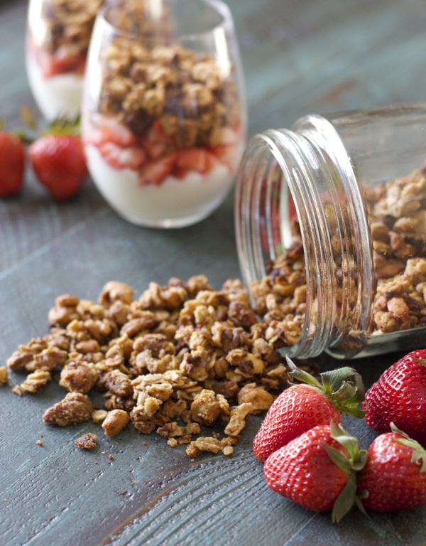 Peanut Butter and Jelly Granola! A healthy, easy, gluten free snack!