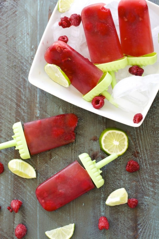 Raspberry Green Tea Popsicles! 