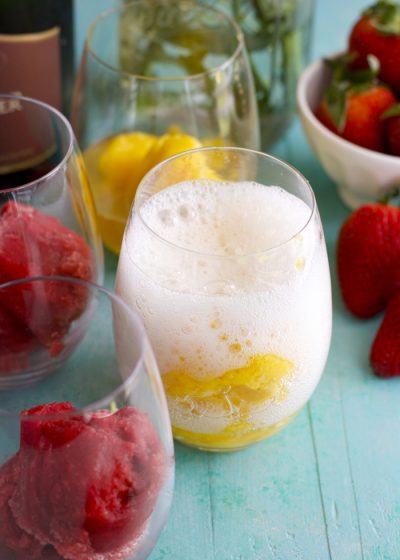 Two ingredient Sorbet with Gloria Ferrer Sparkling Wine! #begloriouscontest #sponsored