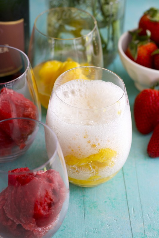 Two ingredient Sorbet with Gloria Ferrer Sparkling Wine! #begloriouscontest #sponsored 