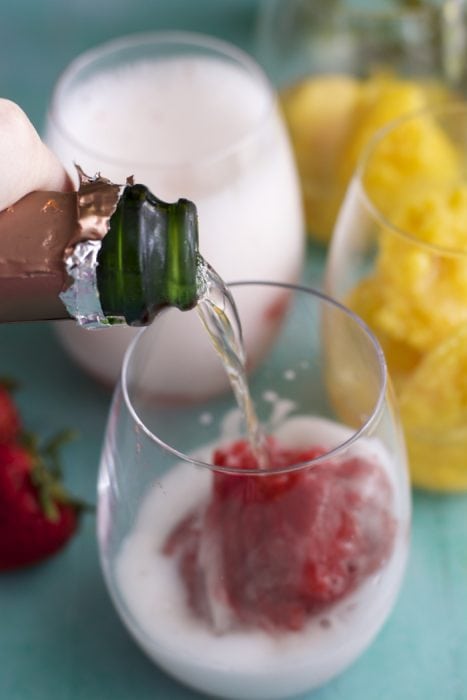 Two ingredient Sorbet with Gloria Ferrer Sparkling Wine! #begloriouscontest #sponsored