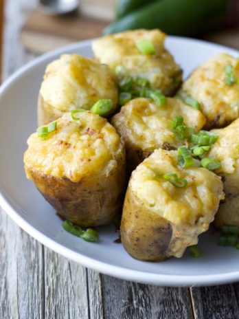 Chipotle Gouda and Jalapeño Twice Baked Potato! The perfect, spicy, cheesy side dish! Step by step photos! www.maebells.com