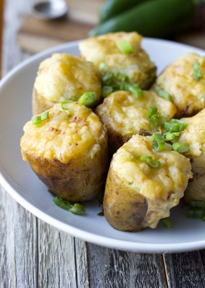 Chipotle Gouda and Jalapeño Twice Baked Potato! The perfect, spicy, cheesy side dish! Step by step photos! www.maebells.com