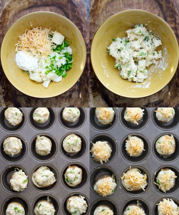 Tender potatoes are packed with chipotle gouda cheese, chopped jalapenos, butter, and sour cream for the ultimate side dish! These Gouda and Jalapeno Twice Baked Potatoes will be a new family favorite!