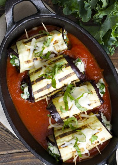 Roasted Garlic Ranch Eggplant Rolls with Kale #WhatsYourRanch #sponsored