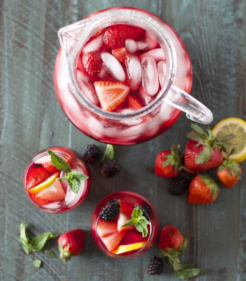 Passion Fruit Tea packed with fresh lemon, berries and mint! Super refreshing!