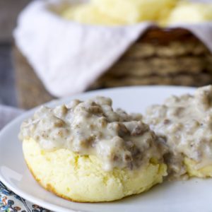 Perfect Southern Sausage Gravy and Biscuits! Totally gluten free!