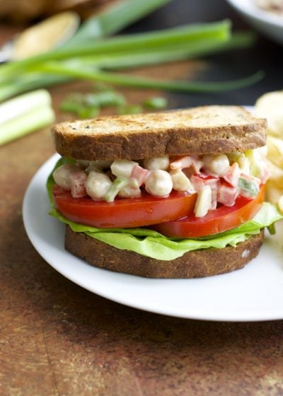 Spicy Chickpea Dijon Salad, the perfect healthy vegetarian snack! #MyMaille #Sponsored