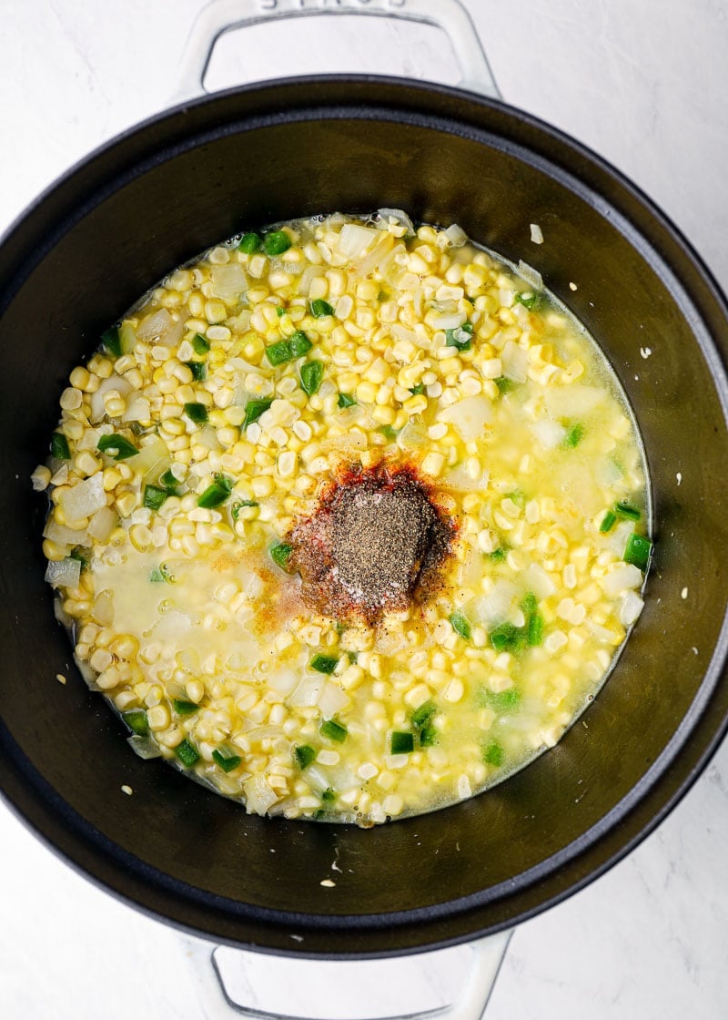 This is the best Corn Chowder Recipe! Fresh sweet corn is paired with spicy jalapeño and sharp white cheddar for the ultimate summer comfort food!