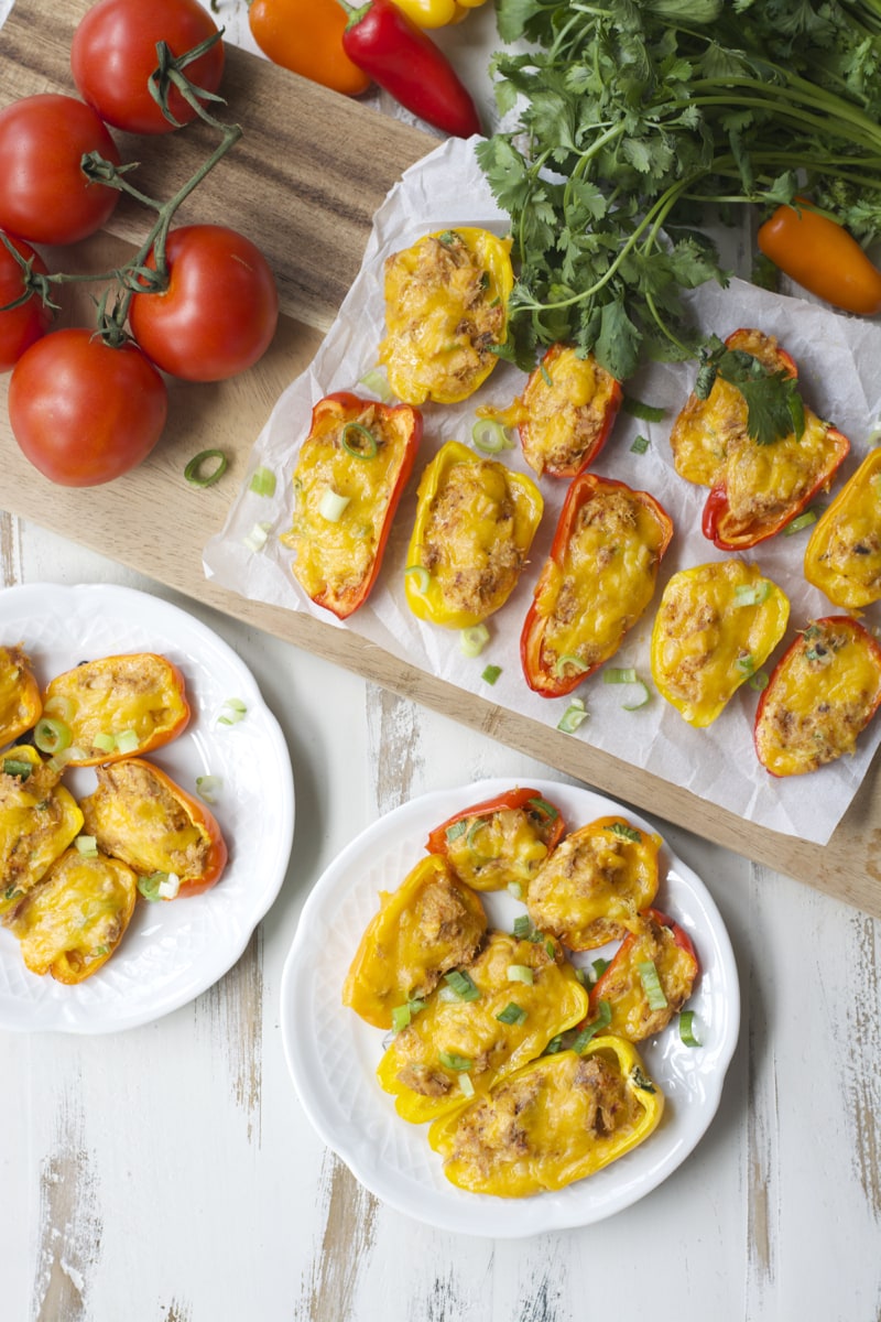 Tuna Stuffed Sweet Peppers, packed with flavor and super easy!