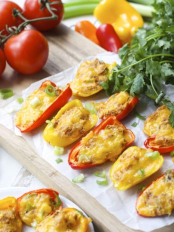 Chipotle Tuna Stuffed Sweet Peppers, packed with flavor and super easy!