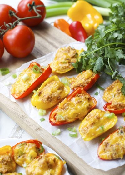 Chipotle Tuna Stuffed Sweet Peppers, packed with flavor and super easy!