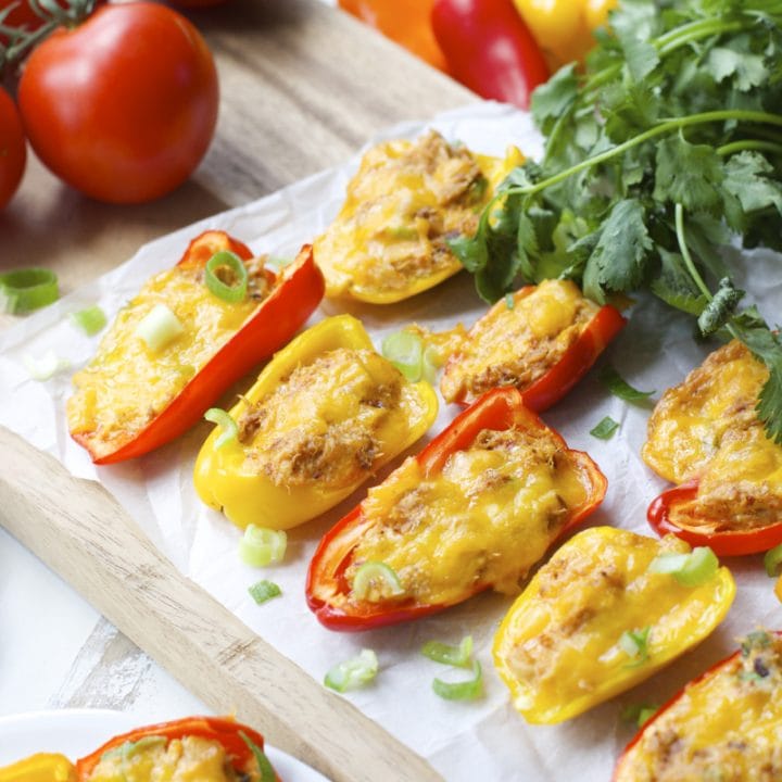 Chipotle Tuna Stuffed Sweet Peppers, packed with flavor and super easy!