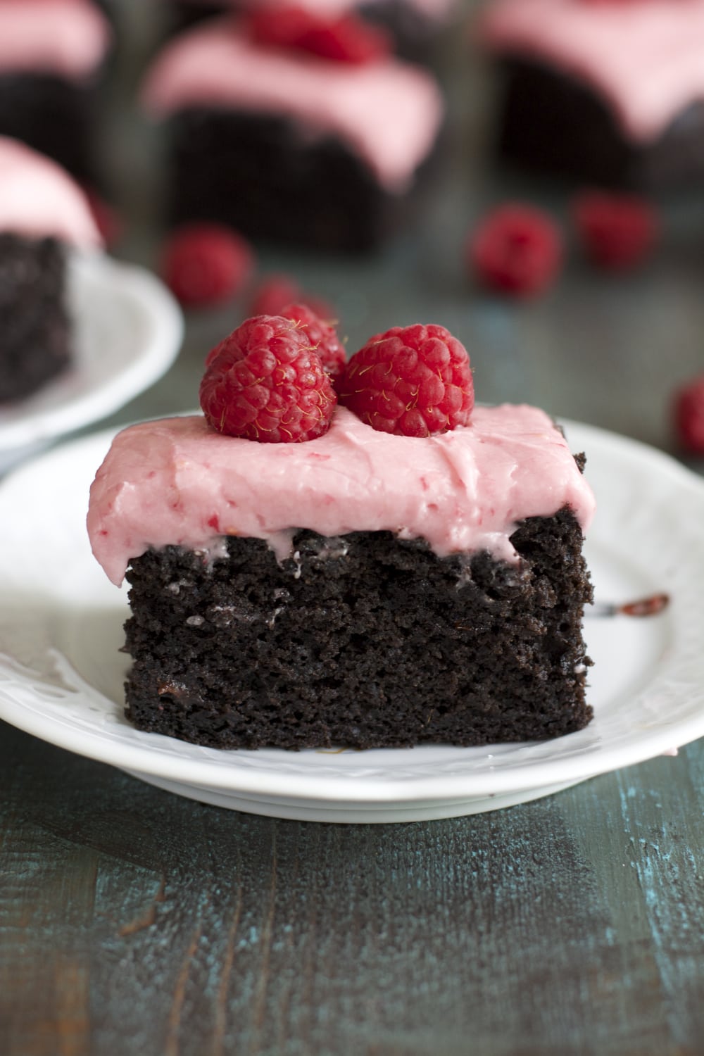 Dark Chocolate Brownies with Raspberry Frosting - Maebells