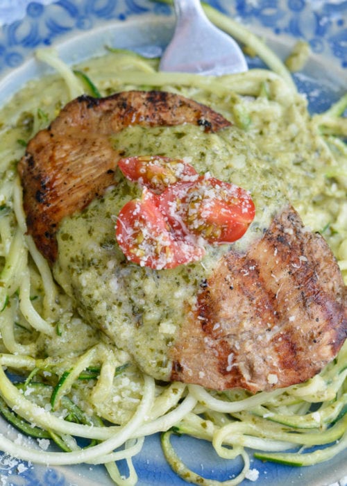 Chicken with Pesto Cream Sauce (keto + low carb) Maebells