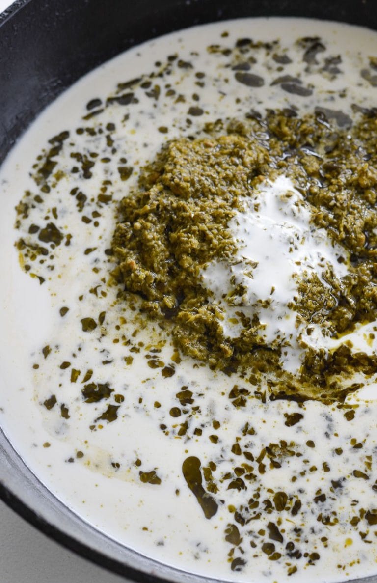 Chicken with Pesto Cream Sauce (keto + low carb) Maebells