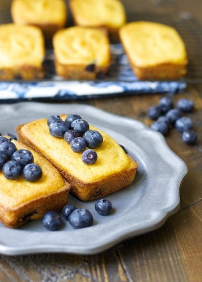 Blueberry Cornmeal Bread Sweet mini cornmeal loaves are packed with fresh blueberries and vanilla for a perfect Summer combination!