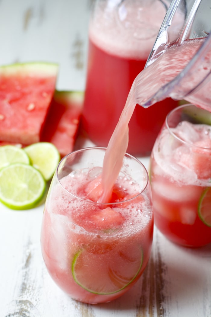 TWO ingredient Watermelon Limeade! The easiest, most refreshing drink ever! 