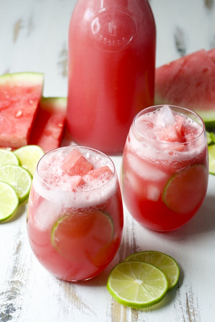 TWO ingredient Watermelon Limeade! The easiest, most refreshing drink ever! 