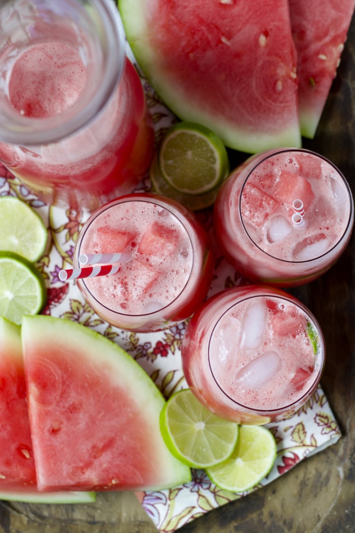 TWO ingredient Watermelon Limeade! The easiest, most refreshing drink ever! 