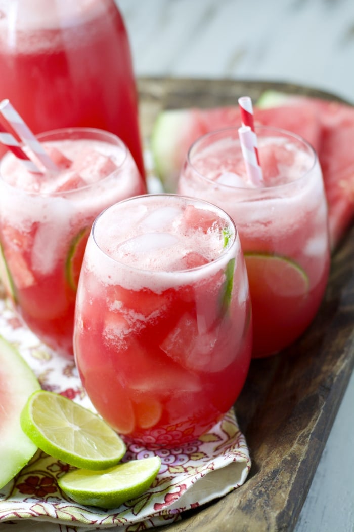 TWO ingredient Watermelon Limeade! The easiest, most refreshing drink ever! 