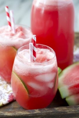 A close up watermelon limeade