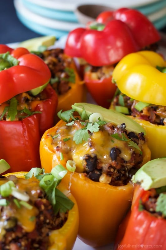 Southwestern Turkey Quinoa Stuffed Peppers