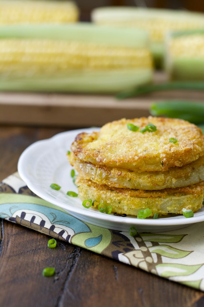 stacked fried green tomatoes
